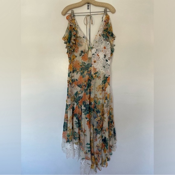 ANTHROPOLOGIE “V-NECK RUFFLE LACE SLIP DRESS *NWT $258.00 *SIZE 14 - Picture 3 of 12